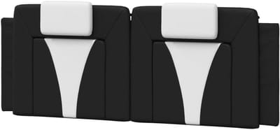 Hoofdbordkussen - Kussen hoofdbord - Bed comfort - Vlekbestendig kunstleer - 120 cm - Zwart en wit