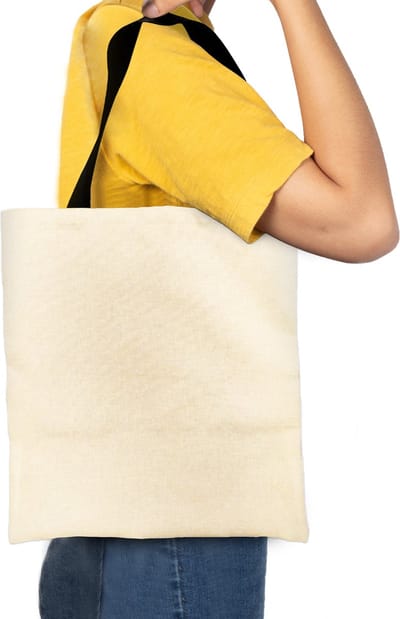 TOTE Bag Canvas van hoge kwaliteit - Tote Bag met Vakken en Rits - Draagtas Wasbaar