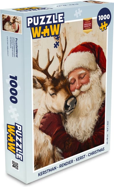Puzzel Kerstman - Rendier - Kerst - Christmas - Legpuzzel - Puzzel 1000 stukjes volwassenen - Kerst - Cadeau - Kerstcadeau voor mannen, vrouwen en kinderen