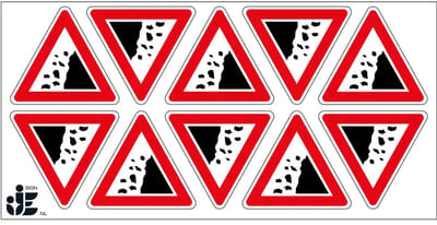 Vallend gesteente sticker | 5 cm - 10 stuks per vel