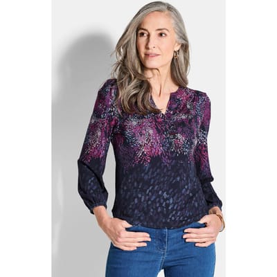 Jersey shirt met confettipatroon - marine / meerkleurig / gedess. - Gr. 42 van Goldner Fashion