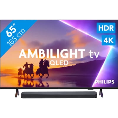 Philips Ambilight 65" PUS8500 QLED 4K (2025) + JBL Bar 300 MK2 Zwart