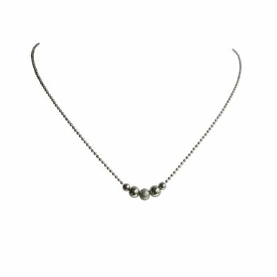 FlowJewels - balletjes ketting - stainless steel - zilver kleurig