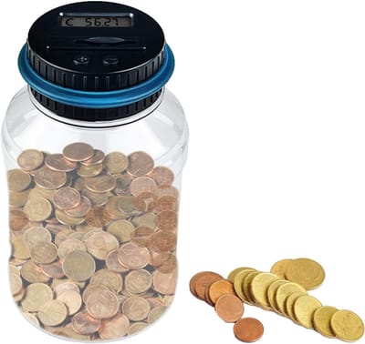 VIN® Munttelmachine met LCD-Scherm – Digitale Spaarpot met Teller – voor Kinderen en Volwassenen – Spaarpot Kluis – 800 tot 1000 Munten– Muntenteller – Muntsorteerder – Cadeautip - Zwart