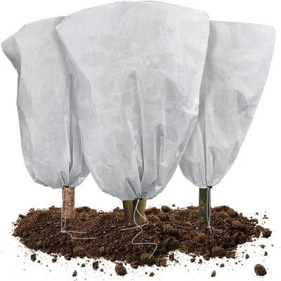 QTTVBTNA - Planten Beschermhoes - 3 Stuks - Vorstbestendig - Tuin & Buiten Gebruik - Planten Bescherming - Met rits en trekkoord - Wit - 80x100cm