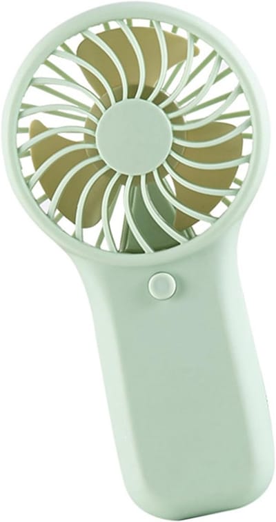 Handventilator - draagbare handventilator - Handventilator met krachtige luchtstromen（Er zijn geen batterijen inbegrepen. U dient uw eigen batterijen mee te nemen.）op batterijen werkende reiskoelende handventilator voor buiten op kantoor（groente）
