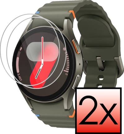 Screenprotector - 2 Stuks - Geschikt voor Samsung Galaxy Watch 7 (40 mm) - Extra Sterk - Tempered Glass - Gehard Glas - Beschermglas Screen Cover - Bescherm Protector voor Smartwatch
