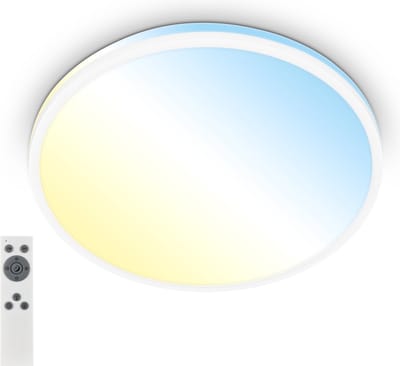 Briloner Pulup - LED plafondlamp - 3821016 - Dimbaar - Afstandsbediening - Timer - Nachtlamp functie - Kleurtemperatuurregeling CCT - Ø33 x 6 cm - Wit