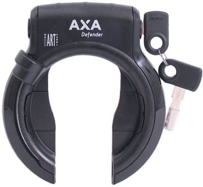 Axa Ringslot Defender met 2 tube cilinder glanzend zwart (werkplaatsverpakking)