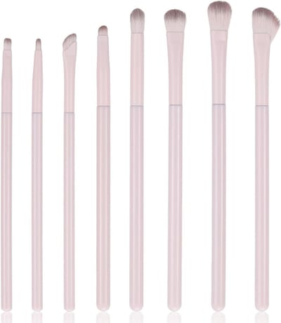 Professionele Oogschaduwkwastenset met 8 Stukken - Zachte Haren voor Perfecte Make-up en Mengtechnieken