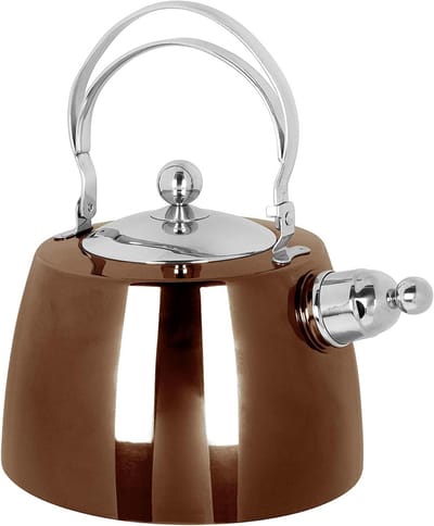 Waterkoker - Theepot Ketel - Snel Water Koken - Roestvrij Staal - 2 Liter - Koperkleurig