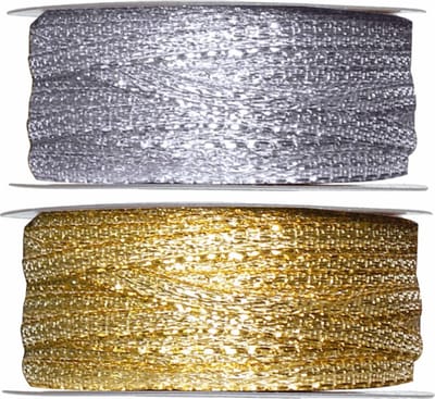 2x Hobby/decoratie metallic zilver en goud sierlinten 3 mm x 25 meter