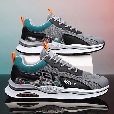 Herenschoenen Nieuwe Lente Mesh Ademende Casual Schoenen Outdoor Hardlopen Sportschoenen Koreaanse Mode Ouderwetse Schoenen 44 white