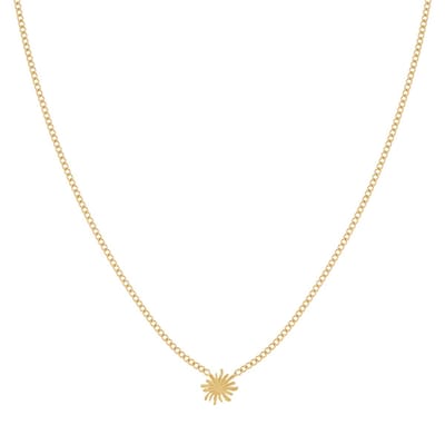 Essentialistics - Ketting gevlamd zonnetje - Volwassenen - Goudkleur - Stainless steel (verkleurt niet) - Verlengkettinkje