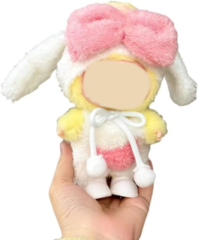 Poppenkleding Set - Driehoekige Outfit - Poppen Aankleden - Zacht Duurzaam Materiaal - 17cm Poppen - Wit