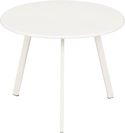 Mica Decorations Seatle Bijzettafel voor Buiten - Salontafel Rond - Plantentafel en Koffietafel - H30 x Ø38 cm - Metaal - Wit