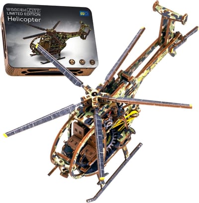 Houten Mechanische Model Helicopter 3D-Puzzel voor Volwassenen