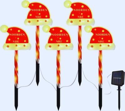 Thuys – 5 – Pack Zonne – Aangedreven Kerstverlichting – Voor Tuin En Pad – Decoratieve Kerst Spellen Lichten