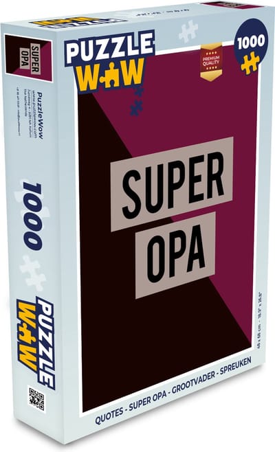 Puzzel Quotes - Super opa - Grootvader - Spreuken - Legpuzzel - Puzzel 1000 stukjes volwassenen - Vaderdag cadeautje - Cadeau voor vader en papa