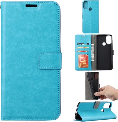 LuxeBass Hoesje geschikt voor Motorola Moto G22 - Boekhoesje - Turquoise - Portemonneehoesje gsm hoesje - telefoonhoes - telefoonhoesjes