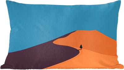 Sierkussens - Kussentjes Woonkamer - 60x40 cm - Feloranje duinen - Schaduw - Lege hemel