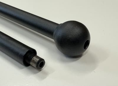 Goldmann haardset 2-delig pook en blaaspijp ineen 1,40 mtr. – Haardgereedschap - metaal – zwart – open haard - vuurkorf - BBQ