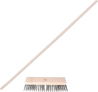 Sorex Staaldraad bezem - kop 30 cm - steel 120 cm - onkruid bezem - buiten