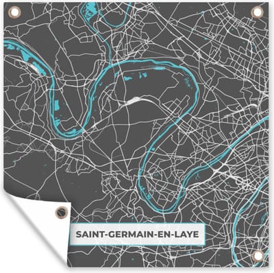 Tuin poster Saint-Germain-en-Laye - Frankrijk - Kaart - Stadkaart - Plattegrond - 200x200 cm - Stadskaart - Tuindoek