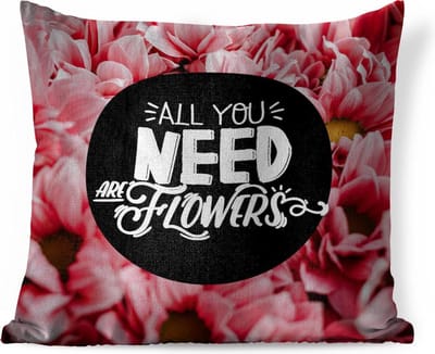 Sierkussens - Kussentjes Woonkamer - 60x60 cm - 'All you need are flowers' - Spreuken - Quotes