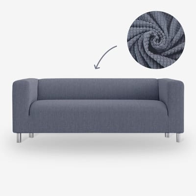 BankhoesDiscounter Knitted Hoge Armleuning Bankhoes – M1 (80-130cm) – Grijs – Sofa Cover – Bankbeschermer – Bankhoes Stretch