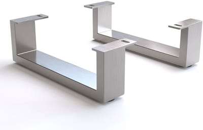 Onderstel geborsteld roestvrij staal 12,5 cm voor meubel diepte 45 cm (set van 2)