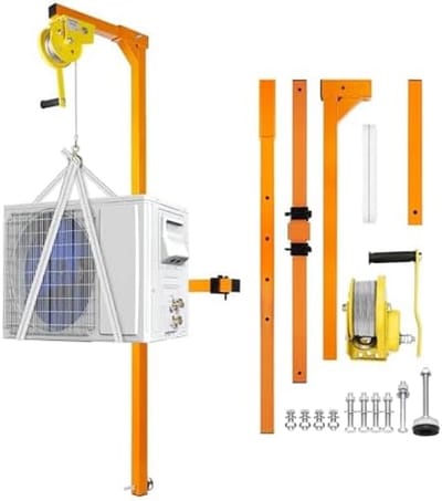 Hefgereedschap Airco - Hijsgereedschap Buitenunit - Installatie Vereenvoudigen - Stabiel Driehoek Ontwerp - 181 kg Capaciteit - Oranje
