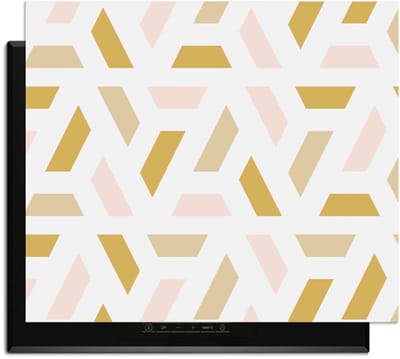 KitchenArt - Pastel Harmony – Inductie Beschermer - 65x52 cm - Kookplaat Beschermer - Luxe Afdekplaat Inductieplaat - Anti-slip & Oprolbaar - Beschermmat Inductiekookplaat