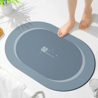 Diatomeeënaarde Vloermat Vuilafstotende Badkamervloermat Badkamerdeur Absorberende Mat Goede Reiniging Antislip Voetmat 40 * 60cm gray