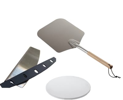 Pizza set XXS - pizzasteen 20,6 cm, pizzaschep, pizzames