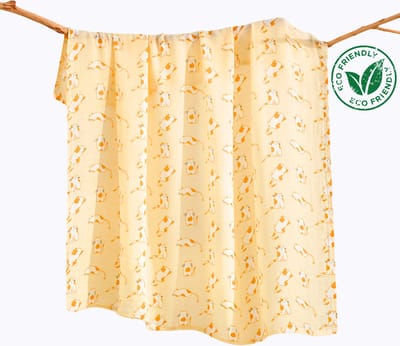 Triplepack 3x BoefieBoef Poes Kat Geel Grote XL Hydrofiele Doek Baby - Duurzaam Eco Bamboe - Kerst en KraamCadeau - Swaddle, Inbakerdoek, Hydrofiele Luier & Babydeken - Wit