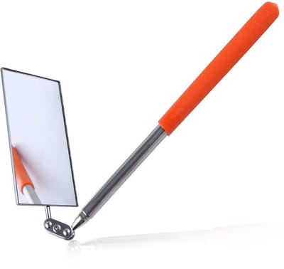 Dailygoods - LEONTOOL Telescopische auto-inspectiespiegel, 360° draaibare kop, rechthoekige mechanische spiegel, uitschuifbare spiegel tot 49,5 cm lange inspectiespiegel op een stok voor controle, observeer