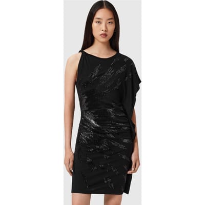 AllSaints Sophie Emb Dress Black Taglia: 2 | Abiti Mini Outlet | Donna | Nero