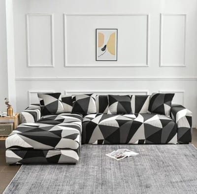 Sofa Hoes voor 3 Zits Bank - Verwijderbare en Antislip Polyester Bescherming voor Woonkamer - Zwart