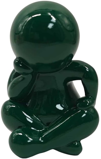 Present Time Ornament Amigo Sitting Large - Groen - 24x21x34.8cm - Modern - Kunststof