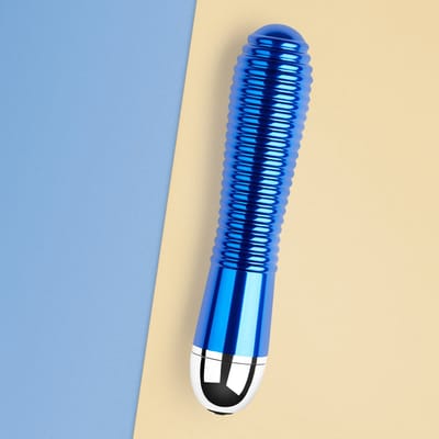 Geribbelde metalen vibrator, 16,5 cm
