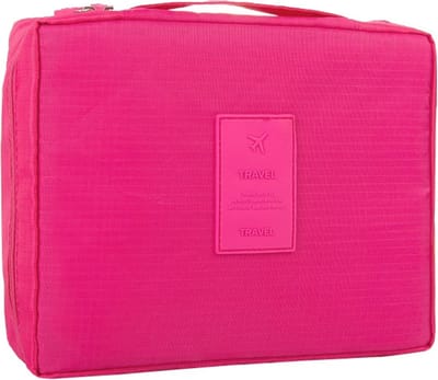Fako Fashion - Make-up Tasje Rechthoek - Cosmetica Organizer - Make-up Toilettas - 21x16x8cm - Fluo Roze
