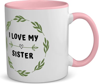 Akyol - i love my sister koffiemok - theemok - roze - Zus - liefste zus - verjaardag - cadeautje voor zus - zus artikelen - kado - geschenk - 350 ML inhoud
