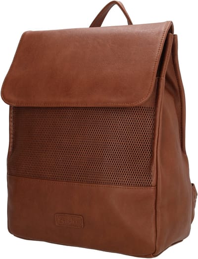 Beagles Pamplona Rugzak - Ritsvak Achterkant - Overslagklep - Insteekvakken - Ritsvakken - Dames - Heren - Daypack - Cognac