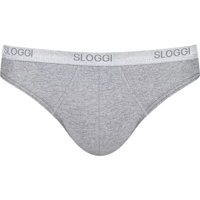 Sloggi Men Basic Mini - heren slip met smalle zijkanten (2-pack) - grijs