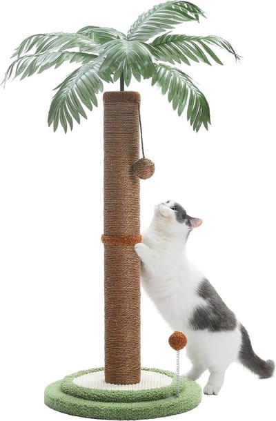 Kattenu Coconuts krabpaal - Bruin - Extra sterk met dikke palen - 85 cm hoog - Unieke krabpaal