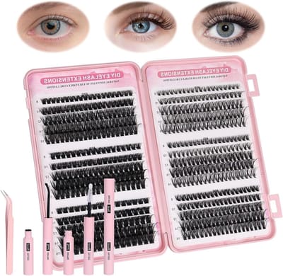 Wispy Cluster Wimperextensions Set, 540 Stuks Individuele Wimperextensions, Gemengde Tray 8-16 mm voor Natuurlijke Wimpers en Volumineuze Look