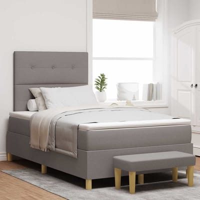 vidaXL - Boxspring - bed - met - hoofdeinde - Taupe - 190 - x - 120 - cm - Stof