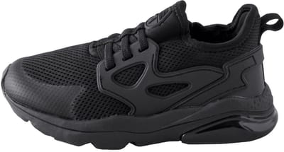 Next - Jongens - Elastische vetersneakers met brede pasvorm (G) - Zwart