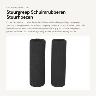 Dailygoods- Stuurgreep Antislip - Schuimrubberen Handgreep - 2 Stuks - Geschikt voor R1200 - Hoge Prestaties - Eenvoudige Installatie